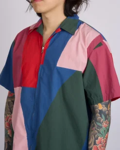 Fashion JW Anderson Printed Zip-Up Short Sleeve Shirt Multi