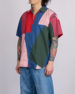 Fashion JW Anderson Printed Zip-Up Short Sleeve Shirt Multi