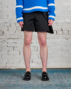 New JW Anderson Side Panel Cotton Sateen Short Black