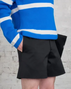 New JW Anderson Side Panel Cotton Sateen Short Black