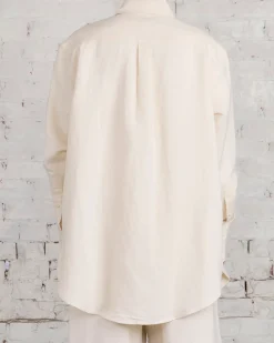 Best JW Anderson Tea Towel Oversized Linen Blend Button Shirt Off White