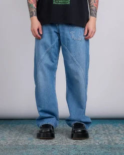 New JW Anderson Twisted Workwear Jeans Light Blue