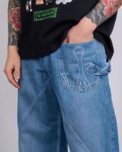 New JW Anderson Twisted Workwear Jeans Light Blue