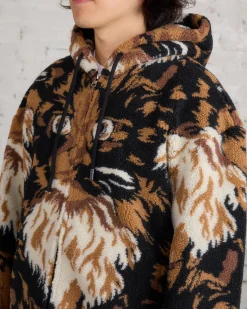 Best JW Anderson Zip Front Hooded Cat Fleece Jacket Brown