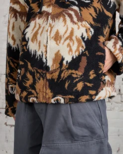 Best JW Anderson Zip Front Hooded Cat Fleece Jacket Brown