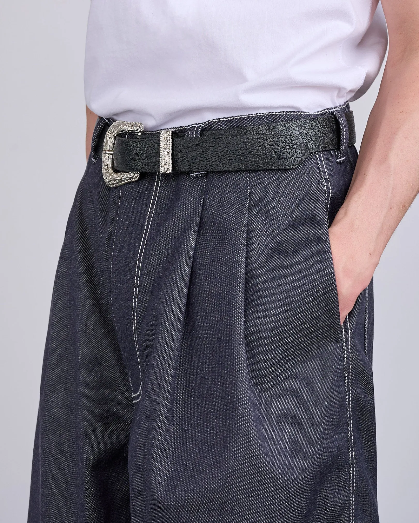 Outlet LaFrance Double Pleated Denim Navy