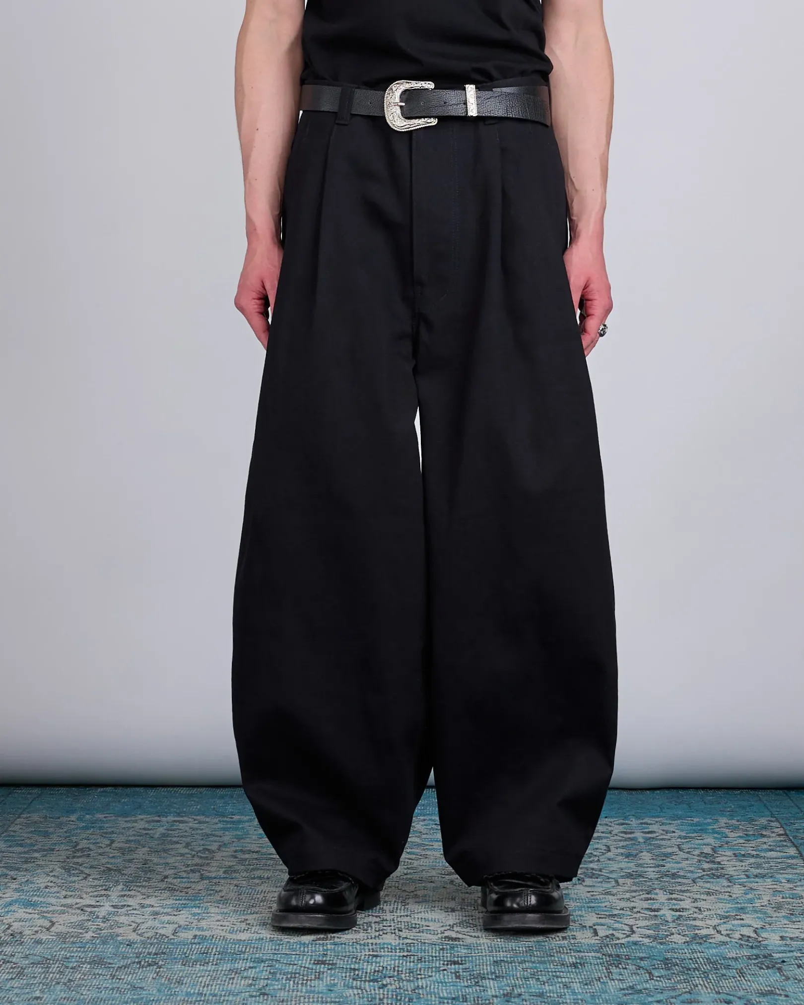 Outlet LaFrance Double Pleated Denim Black