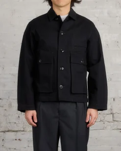 Outlet Lemaire Boxy Heavy Denim Jacket Black