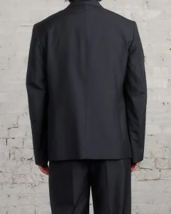 New Lemaire Tailored SB Blazer Tropical Wool Jacket Caviar