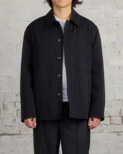 Sale Lemaire Wadded Facing Blouson Jacket Black