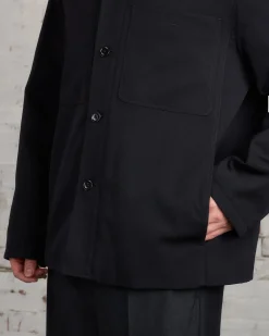 Sale Lemaire Wadded Facing Blouson Jacket Black