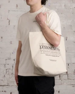 Hot LESS 17 "Thank You" Tote Bone