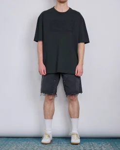 Sale Maison Margiela Cotton Canvas Carpenter Short Washed Black