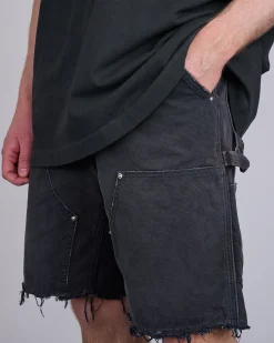 Sale Maison Margiela Cotton Canvas Carpenter Short Washed Black
