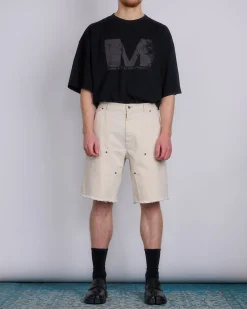 Online Maison Margiela Cotton Canvas Carpenter Short Ecru
