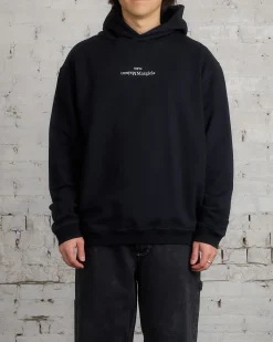 Fashion Maison Margiela Embroidered Logo Hooded Sweatshirt Black White