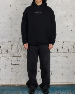 Fashion Maison Margiela Embroidered Logo Hooded Sweatshirt Black White