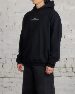 Fashion Maison Margiela Embroidered Logo Hooded Sweatshirt Black White