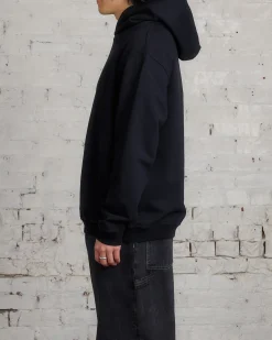 Fashion Maison Margiela Embroidered Logo Hooded Sweatshirt Black White