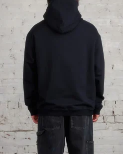 Fashion Maison Margiela Embroidered Logo Hooded Sweatshirt Black White