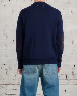 Outlet Maison Margiela Gauge 5 Shetland Sweater Navy