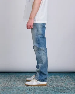 Fashion MM6 Maison Margiela Maison Margiela MM6 Distressed Denim Jean Medium Blue