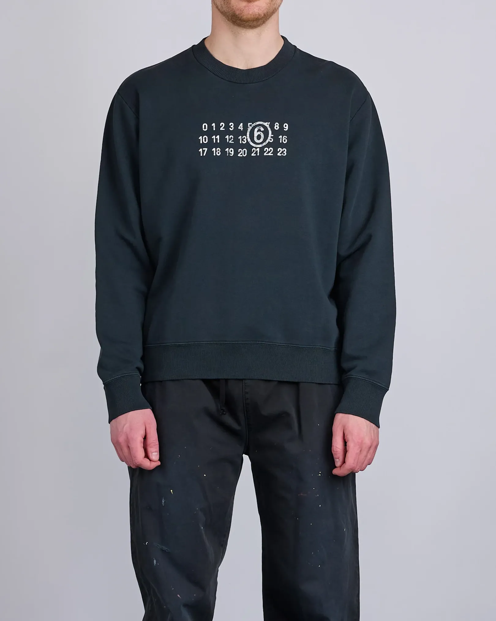 Sale MM6 Maison Margiela Maison Margiela MM6 Unbrushed Numbers Show Crewneck Black