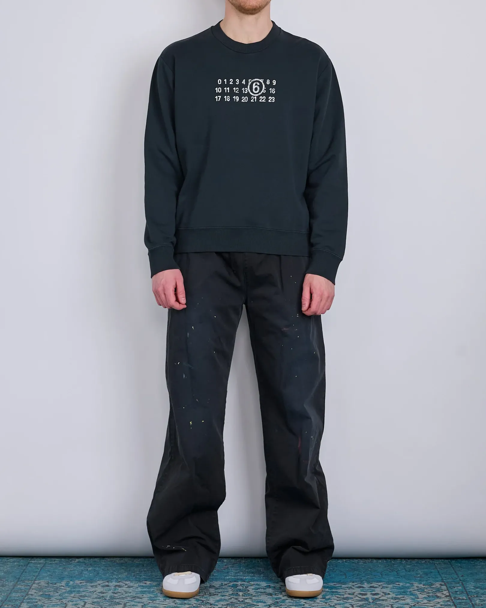 Sale MM6 Maison Margiela Maison Margiela MM6 Unbrushed Numbers Show Crewneck Black