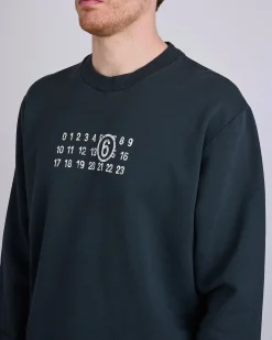 Sale MM6 Maison Margiela Maison Margiela MM6 Unbrushed Numbers Show Crewneck Black