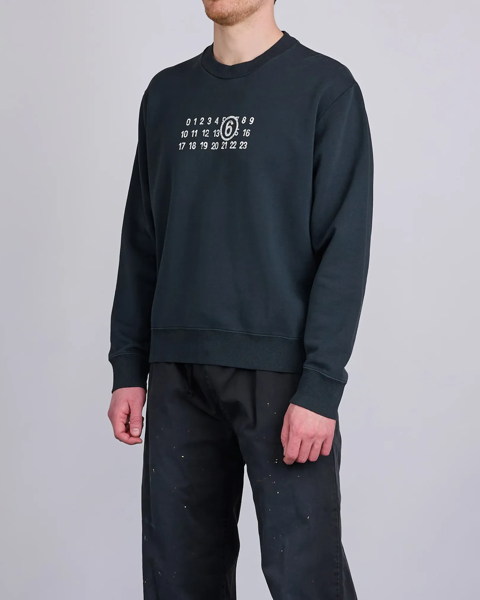 Sale MM6 Maison Margiela Maison Margiela MM6 Unbrushed Numbers Show Crewneck Black