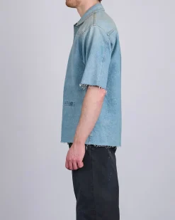 Outlet MM6 Maison Margiela Maison Margiela MM6 Western Button Denim Shirt Light Blue