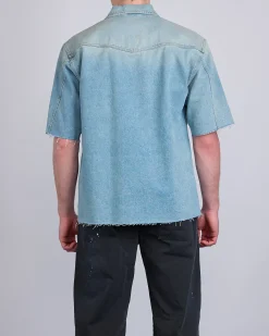 Outlet MM6 Maison Margiela Maison Margiela MM6 Western Button Denim Shirt Light Blue