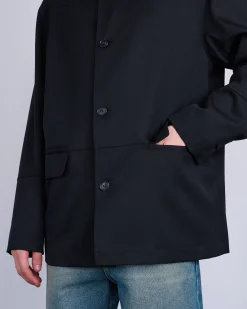 Online MM6 Maison Margiela Maison Margiela MM6 Wool Gabardine Western Jacket Black