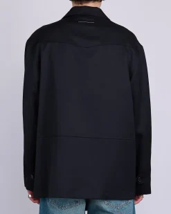 Online MM6 Maison Margiela Maison Margiela MM6 Wool Gabardine Western Jacket Black