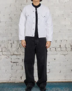 Fashion Maison Margiela Painted 14oz Denim Jacket White Crack