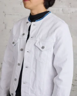 Fashion Maison Margiela Painted 14oz Denim Jacket White Crack