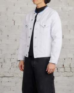 Fashion Maison Margiela Painted 14oz Denim Jacket White Crack