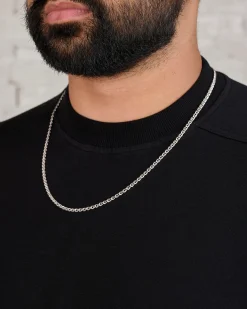 Clearance Maple Bar Curb Chain Silver 925 60cm