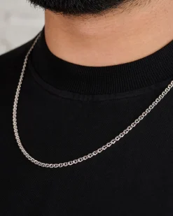 Clearance Maple Bar Curb Chain Silver 925 60cm