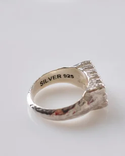 Fashion Maple Cookie Signet Ring Silver 925