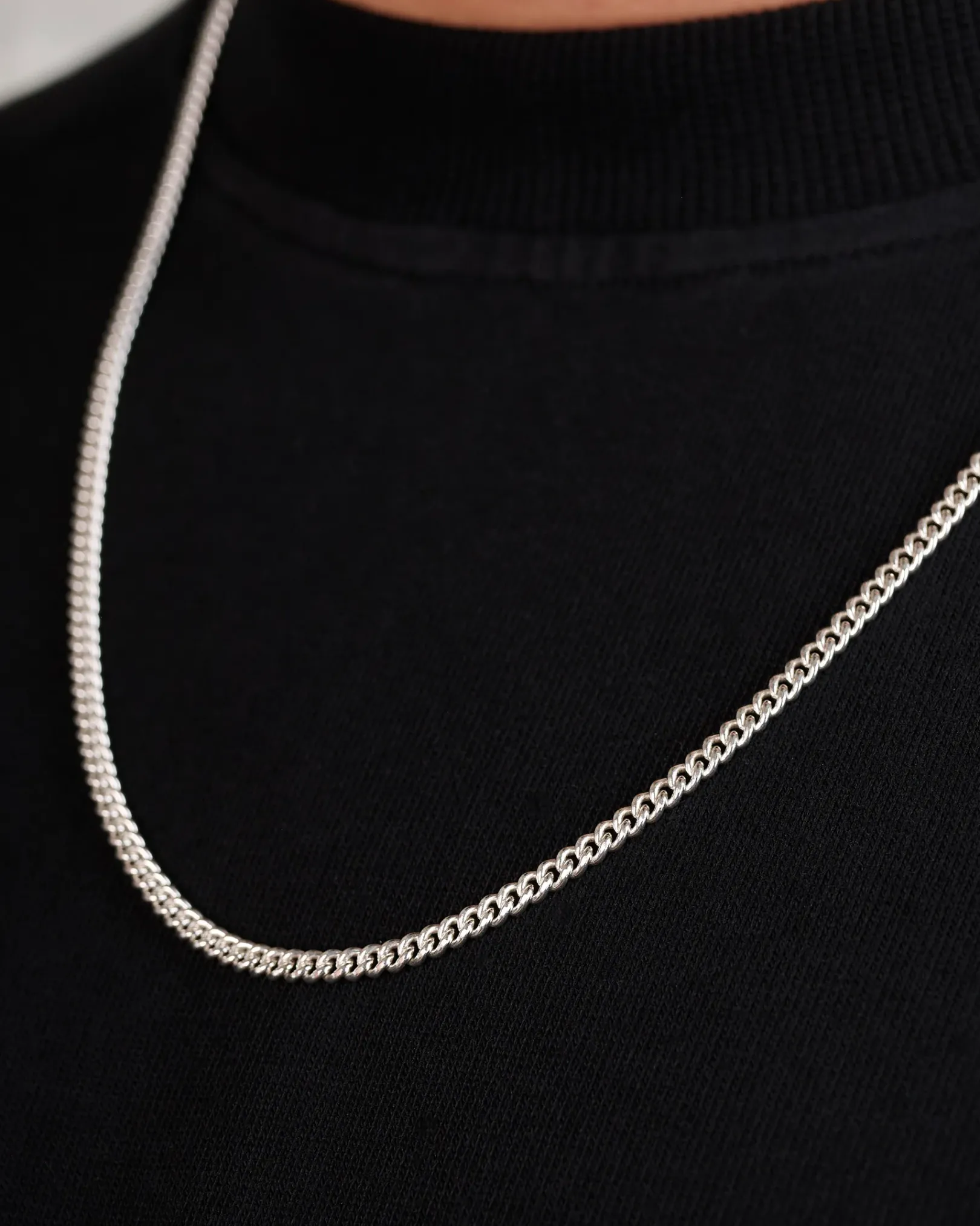 Online Maple Curb Chain Silver 925 4mm 60cm