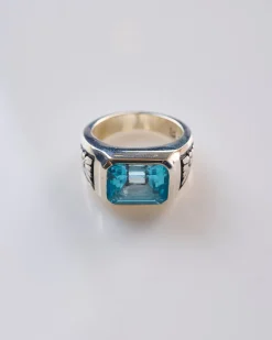 Sale Maple Midnight Slim Ring Silver 925/Aquamarine Topaz