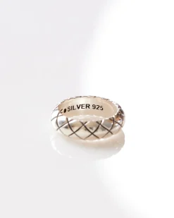 Outlet MAPLE Quilted Band Ring Silver 925