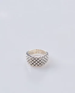 Clearance MAPLE Quilted Signet Ring Silver 925