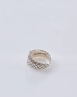 Clearance MAPLE Quilted Signet Ring Silver 925