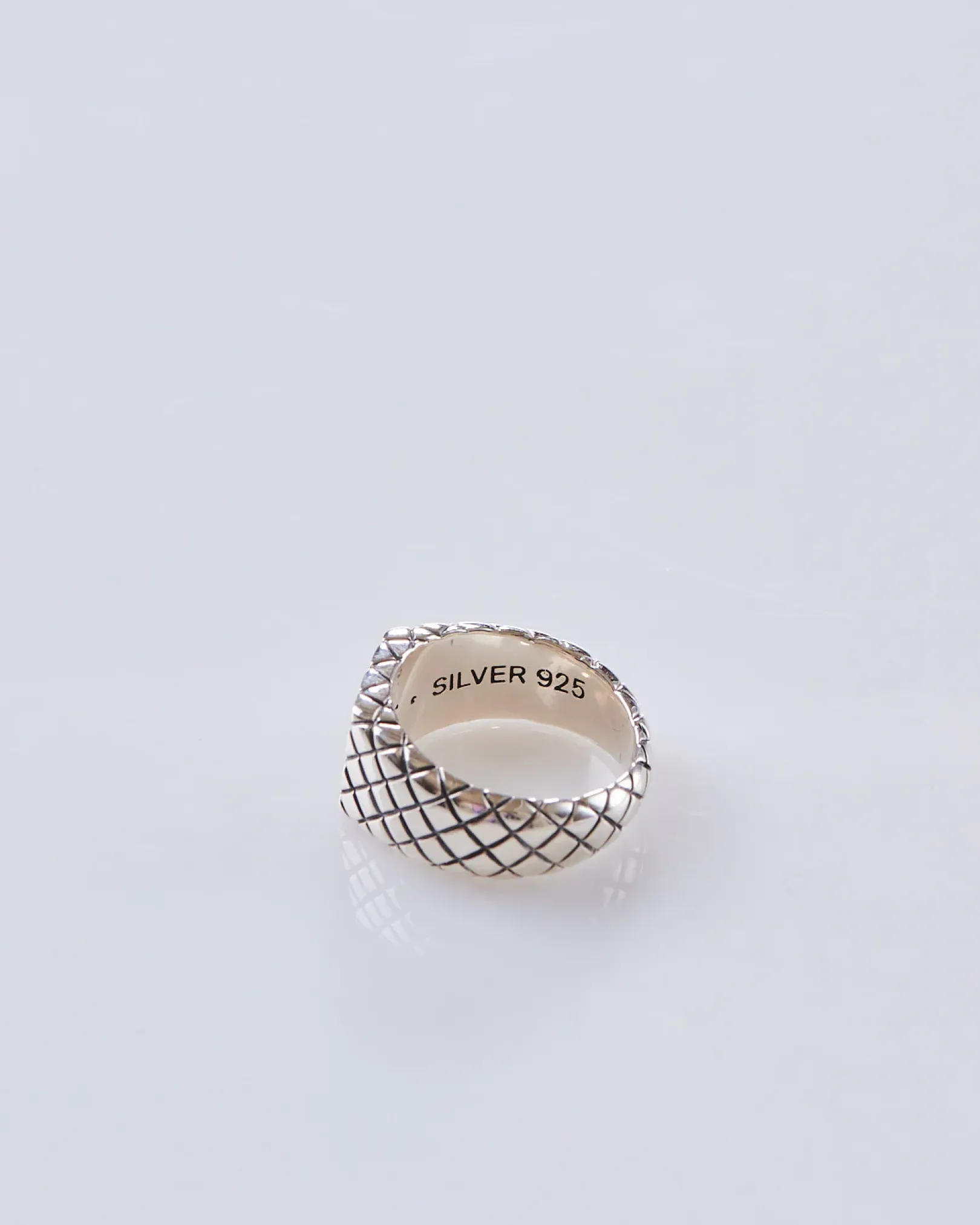 Clearance MAPLE Quilted Signet Ring Silver 925