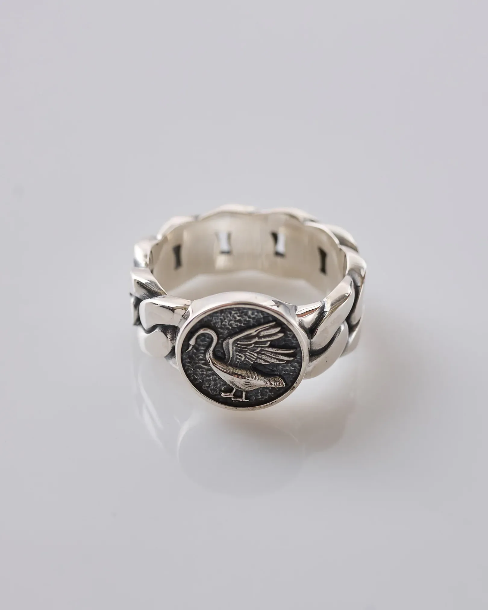 Discount Maple Swan Signet Ring Silver 925