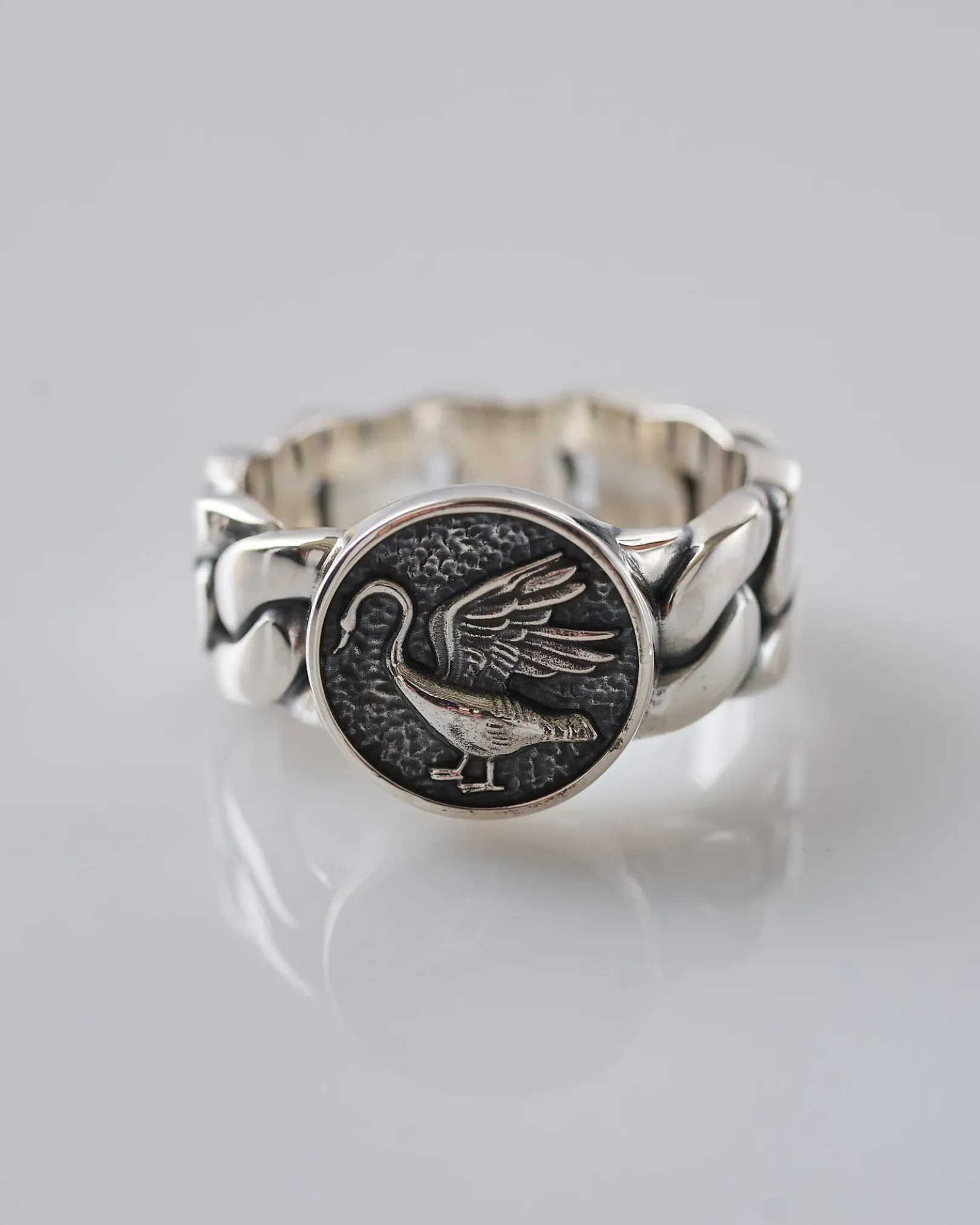 Discount Maple Swan Signet Ring Silver 925