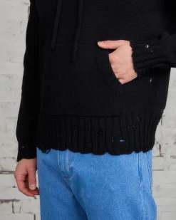 Best Marni Dischevelled Cotton Hoodie Sweater Black