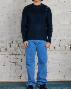 Online Marni Fuzzy Wuzzy Mohair Crewneck Sweater Midnight